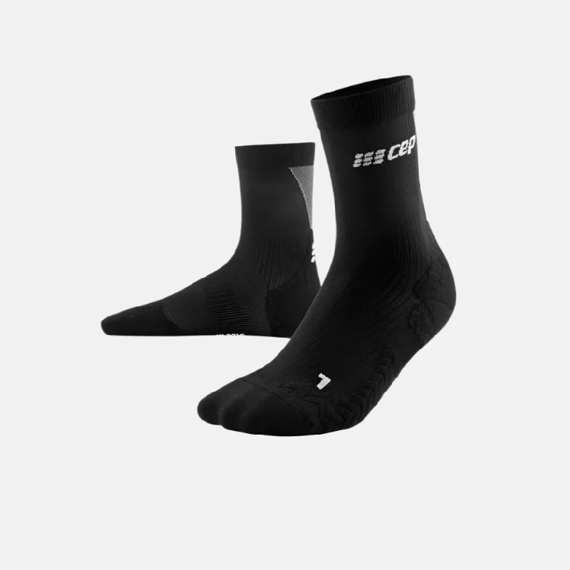 Cycling foot clip-Cep Run Ultralight Mid Cut Men's Compression Socks -Black/Grey