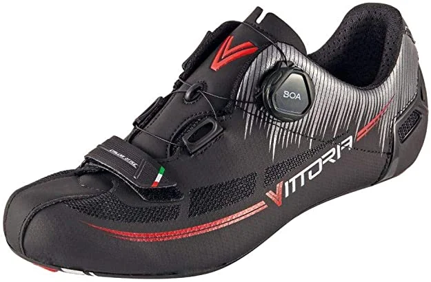 Bicycle cargo clip-Vittoria Fusion 2 Road Cycling Shoes, Black/Red - EU 38.5 (US Men's 6.5, Women's 8)