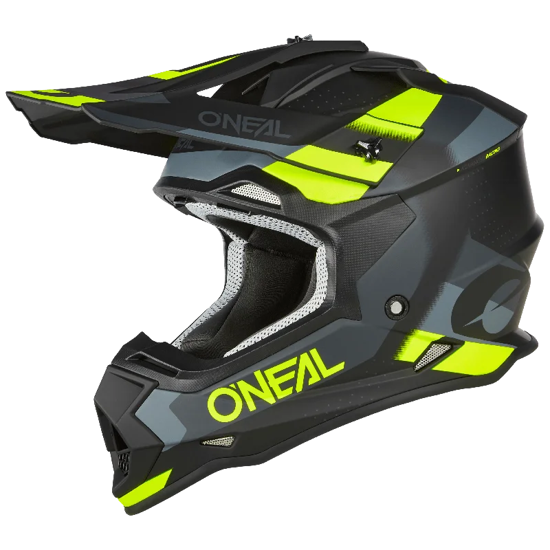 Cycling vest clip-ONEAL 2024 2 SERIES SPYDE HELMET - BLACK/GREY/NEON YELLOW