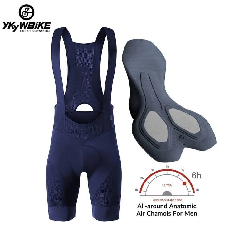 Bike tire strap-YKYW Men’s Cycling Bib Shorts Elastic Performance 6H Padded Tights Darkblue