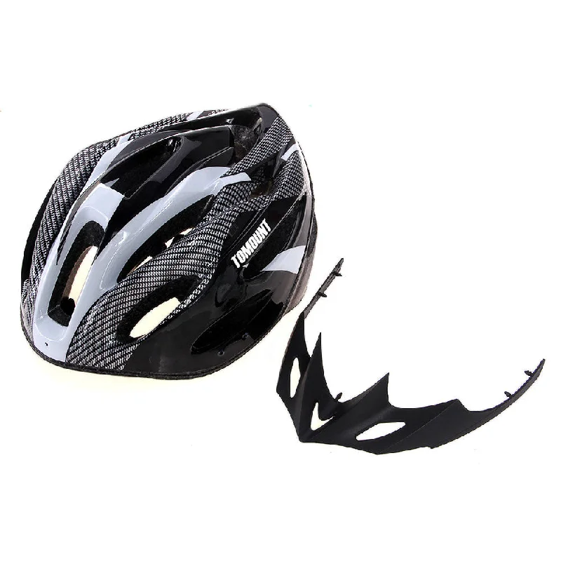 Bike tire pad-Unisex Adult Road MTB Bike Helmet Mountain Racing Bicycle Cycling Cycle Sports Safety Visor Men Women Adjustable Carbon Black