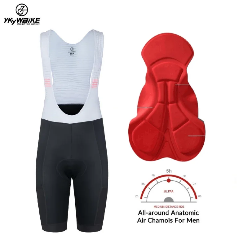 Cycling vest pad-YKYW Men’s Cycling Bib Shorts 8H Ride Pad 4 pockets Lycra Breathable Cool