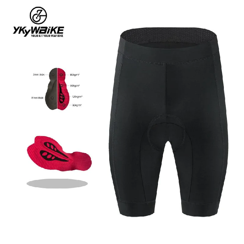 Mountain bike strap-YKYW Men's Cycling Shorts Cushion Shockproof Summer Breathable Quick Dry Anti-sweat Black