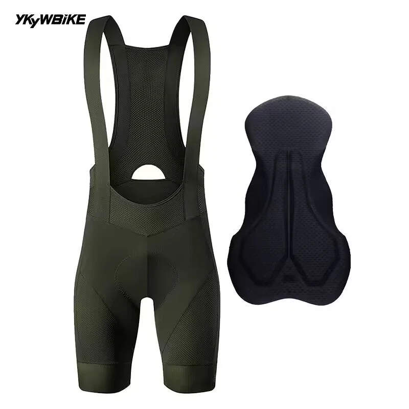 Bike wheel clip-YKYW Men’s Cycling Bib Shorts Elastic Performance 6H Padded Tights Olivegreen Blue Black Darkblue Darkgray Color Bicycle Bib Shorts